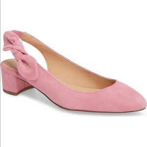 J. Crew Bubblegum Pink Bow Block Heel